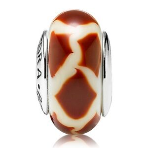 Rare Authentic Pandora Retired South African Giraffe Murano Glass 925 Ale Charm